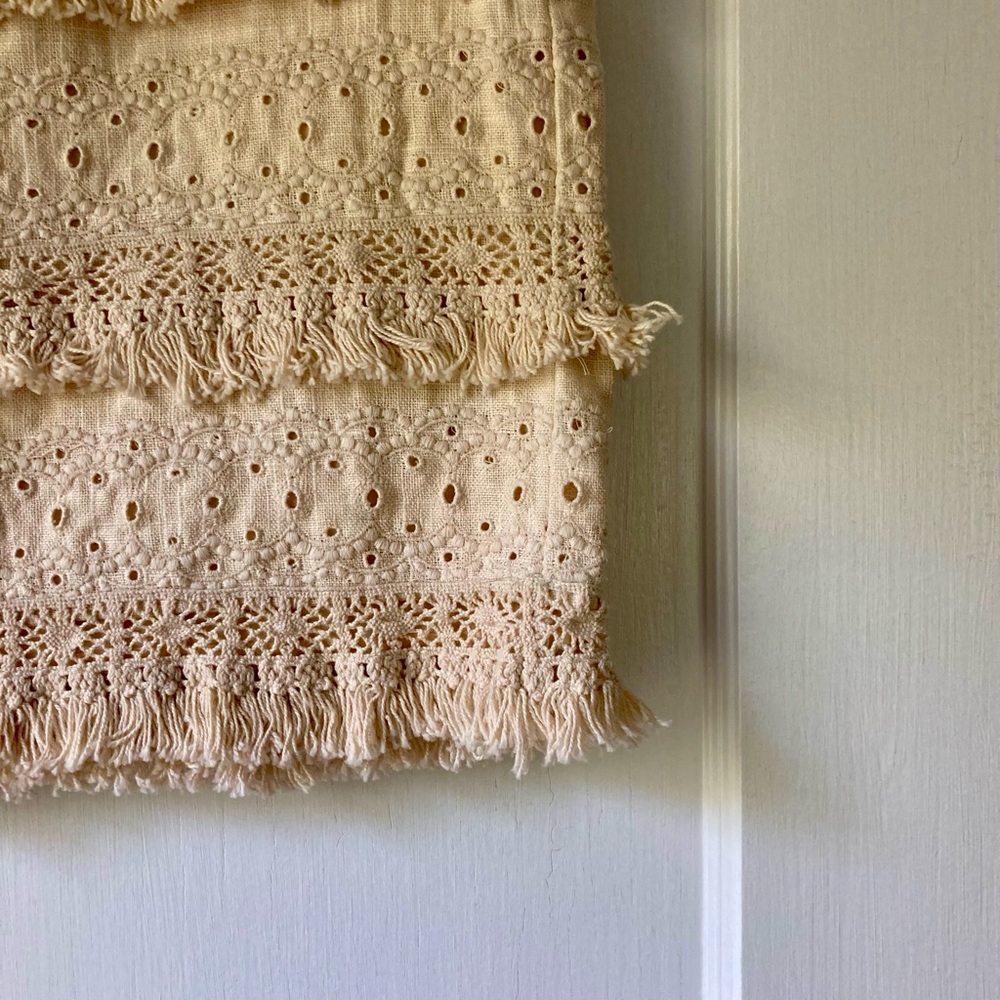 Anthropologie HD in Paris Fringe Eyelet Skirt in Cream Linen - Picture 5 of 7